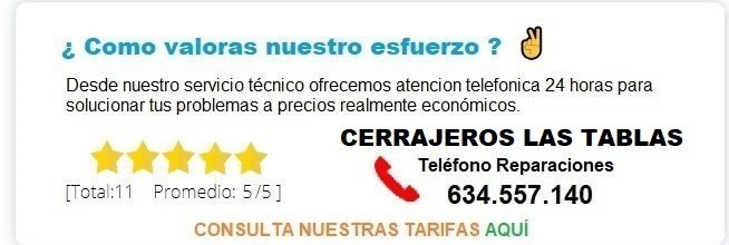 cerrajeros Las Tablas precios